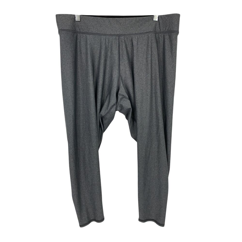 DSG Compression Mid Rise Tight Leggings Womens 2X Gray Heathered Cropped Stretch